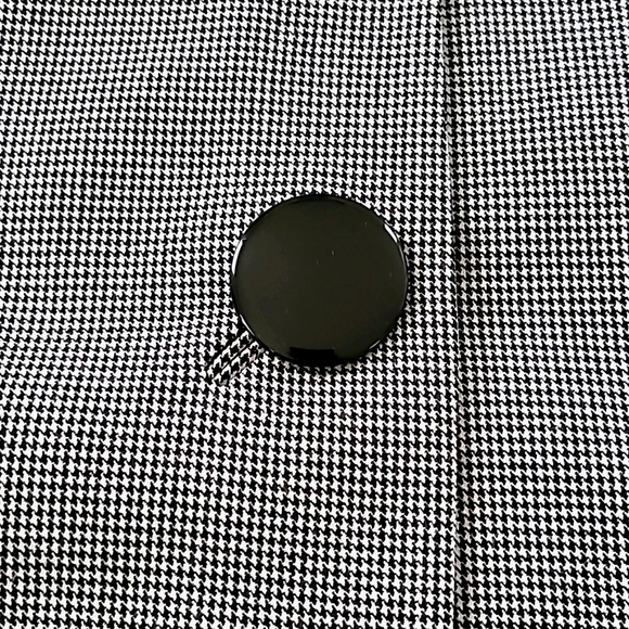 Worthington Black & White Houndstooth Collarless Big Button Blazer, Sz Petite L - Picture 5 of 9